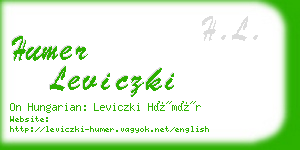 humer leviczki business card